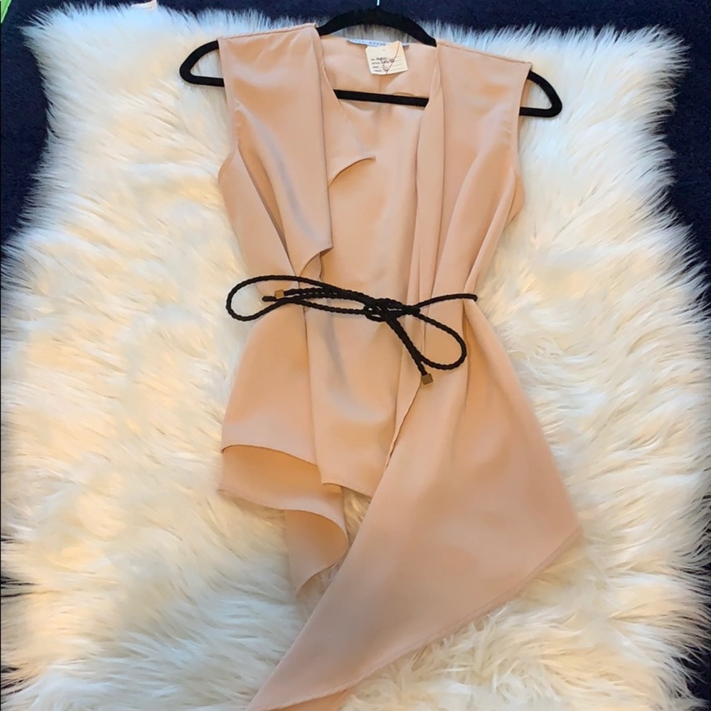 Autumn Pink Drape Sleeveless Kimono NWT